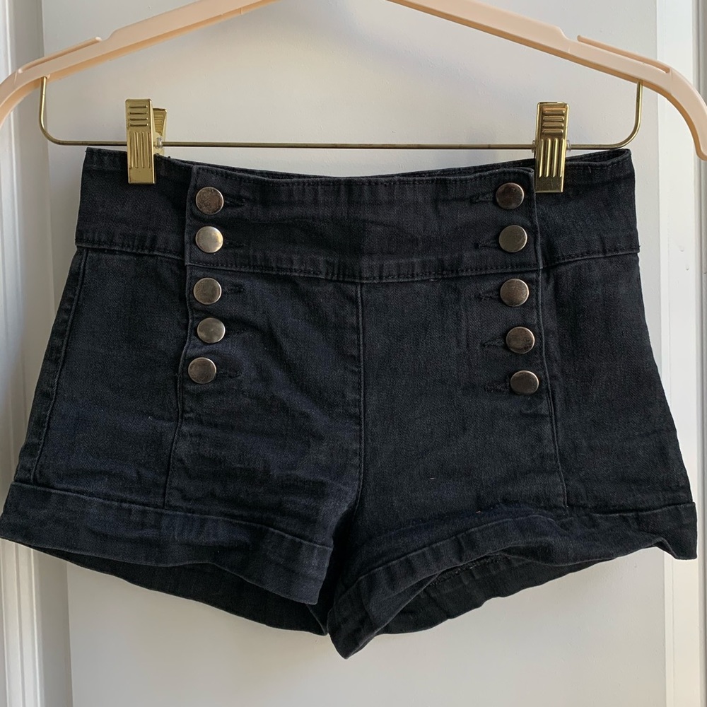 Cute Denim Shorts with Button Detailing